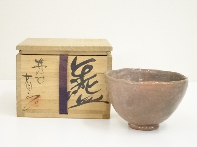 JAPANESE TEA CEREMONY / RED RAKU TEA CHAWAN / ARTISAN WORK